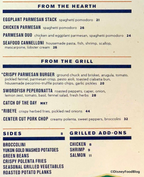 Grilled and Sides Menu