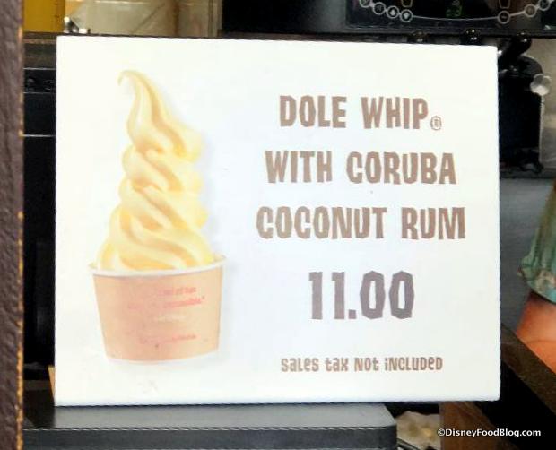 Dole Whip with Rum sign
