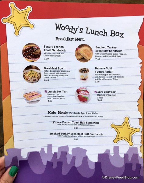 Woody's Lunch Box Breakfast menu