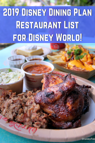 2019 Disney Dining Plan Restaurant List for Disney World