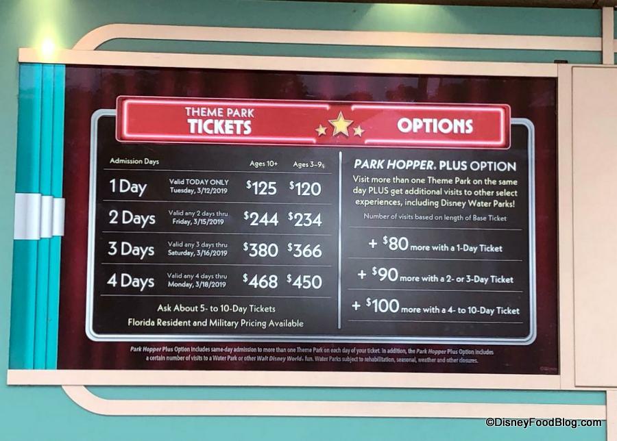 Wrak toilet datum New Walt Disney World Ticket Price Increases | the disney food blog