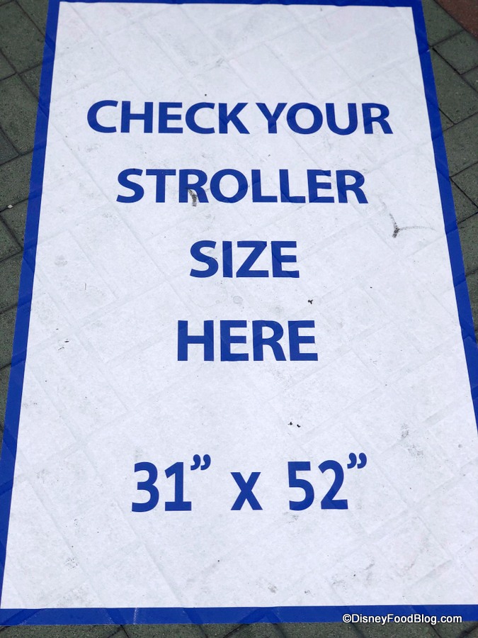 stroller size restrictions at disney world