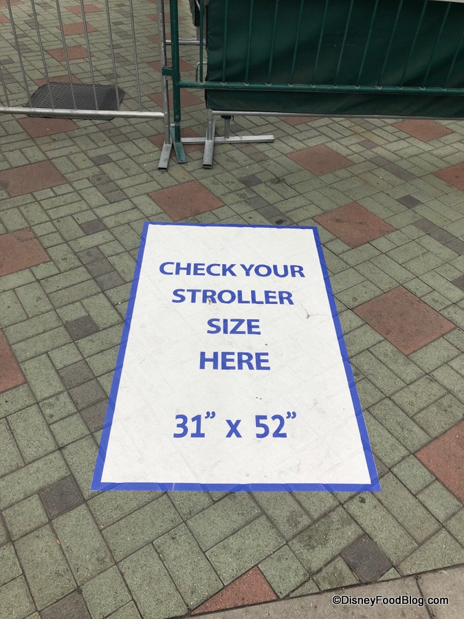 stroller size restrictions at disney world