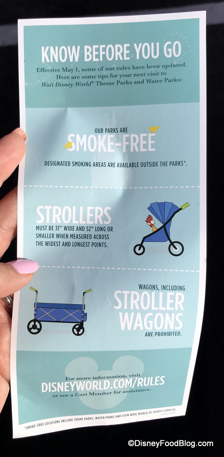 stroller regulations at disney world