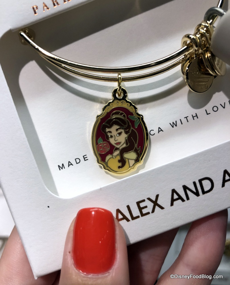 Disney Parks Alex and Ani Belle Mirror Charm Bracelet Gold tone New