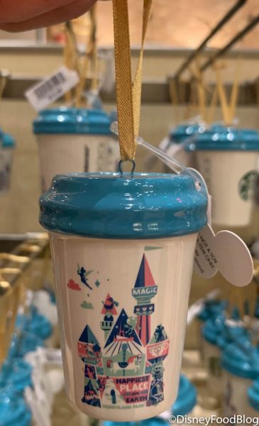2019 Disney Parks Starbucks Disneyland Castle Travel Tumbler Holiday Ornament 