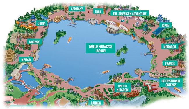 Image result for epcot world showcase map