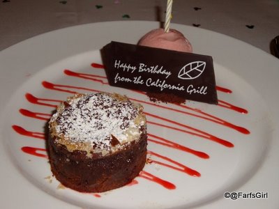 Another California Grill, Disney's Contemporary Resort: Birthday Treat