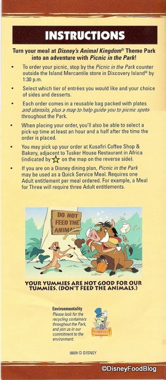 Picnic in the Park Instructions