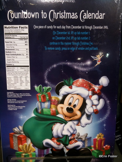 Disney Chocolate Advent Calendar Back