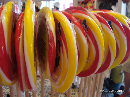 disney red and yellow lollipops