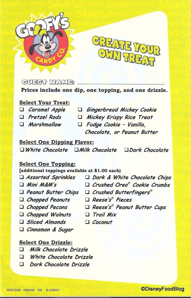 Goofy's Candy Company Order Sheet