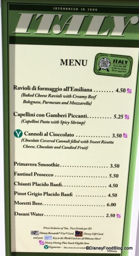 Italy Menu