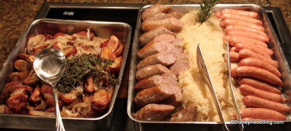 Roasted Potatoes and German Sausage with Sauerkraut