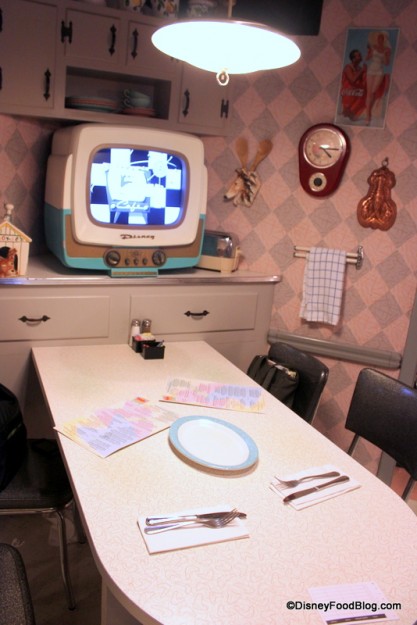 Don't forget to ask for a TV table on your visit to 50s Prime Time Cafe! And keep your elbows off the table...