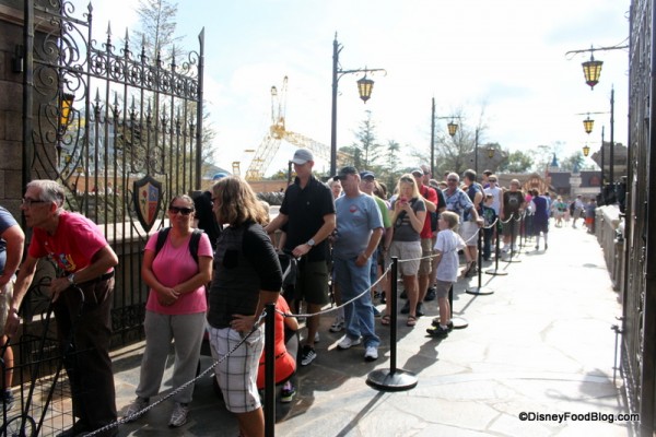 Line to get in to Be Our Guest Restaurant for Lunch