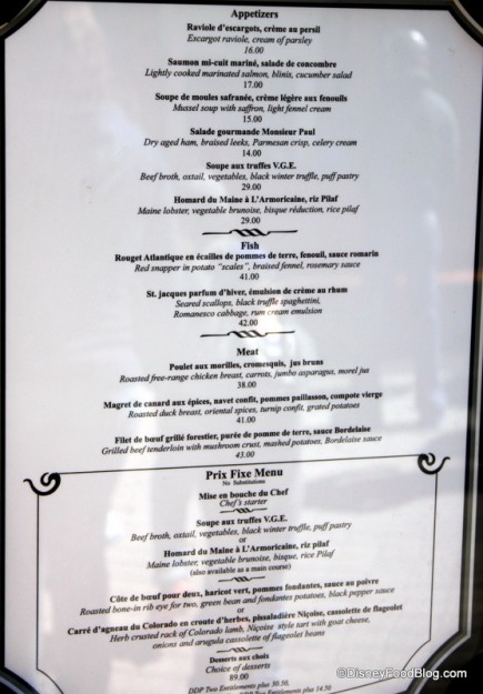 Monsieur Paul Menu outside