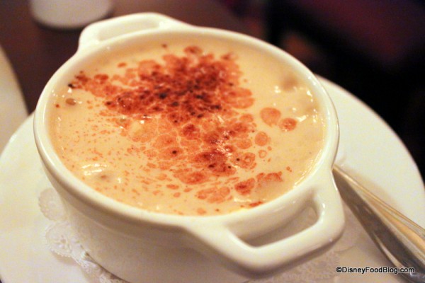 mashed potatoes cappuccino served with filet Monsieur Paul