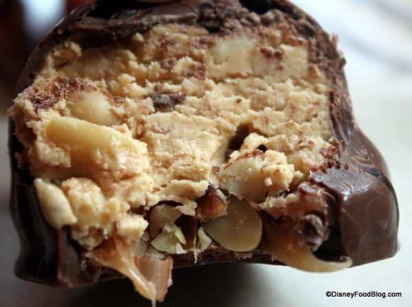 Peanut Butter Heaaven caramel and peanuts base close up