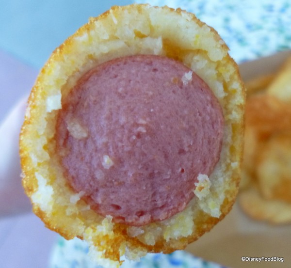 Inside of the Hand-dipped Corn Dog