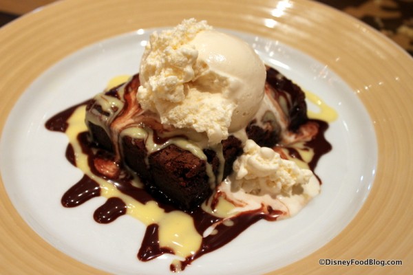 Brownie Topped with Ice Cream
