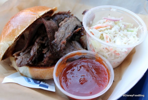 Smoked Beef Brisket Sandwich with House-made Cole Slaw