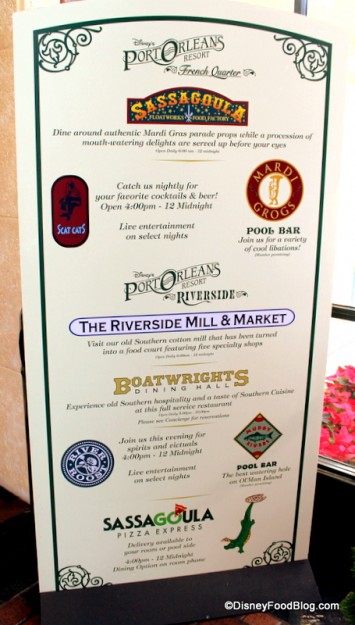 Dining Choices at the Port Orleans Resorts
