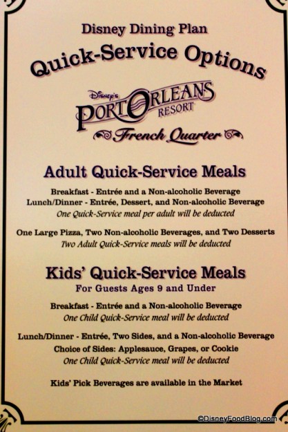 Use your Disney Dining Plan credits