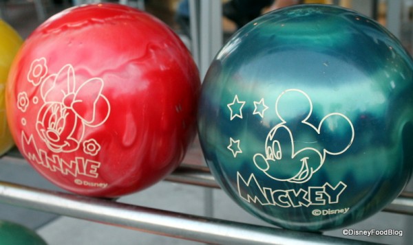 Mickey and Minnie Bowling Balls at Splitsville