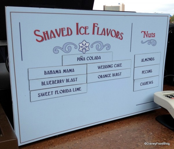 Downtown Snow Company Shaved Ice Flavors