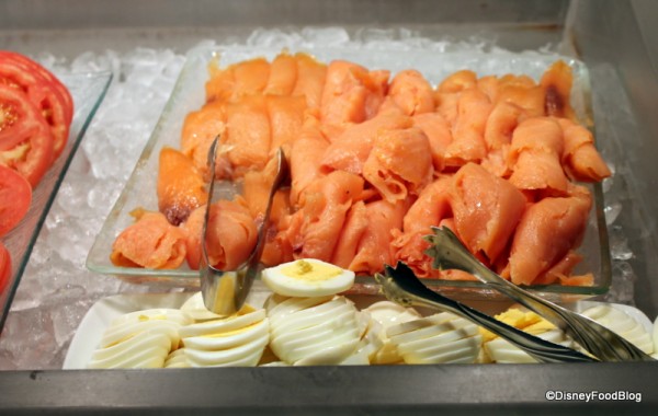 Salmon and hard-boiled eggs
