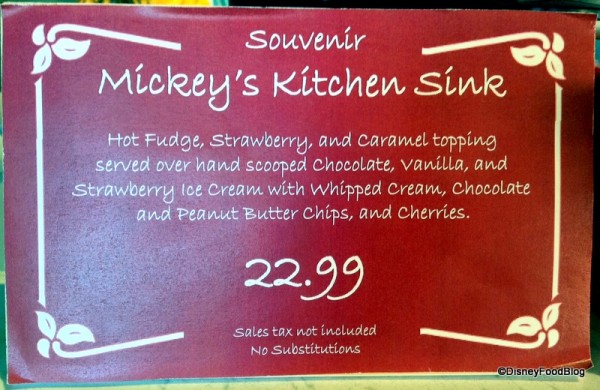 Mickey Kitchen Sink Sundae Description