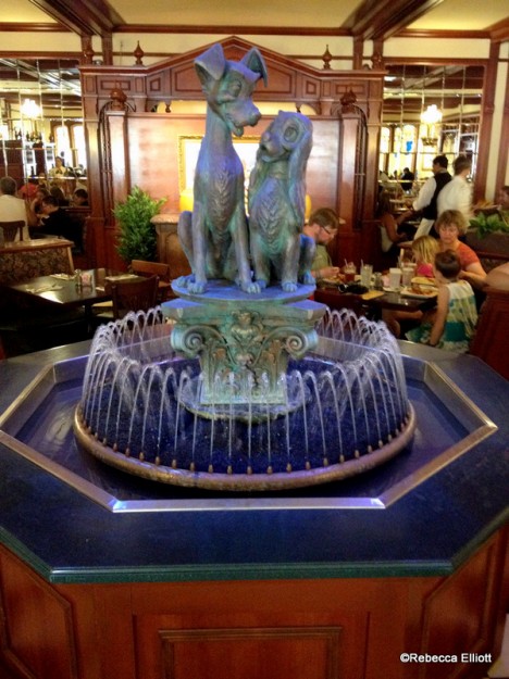 This Darling Fountain Sits in the Center of the Dining Room