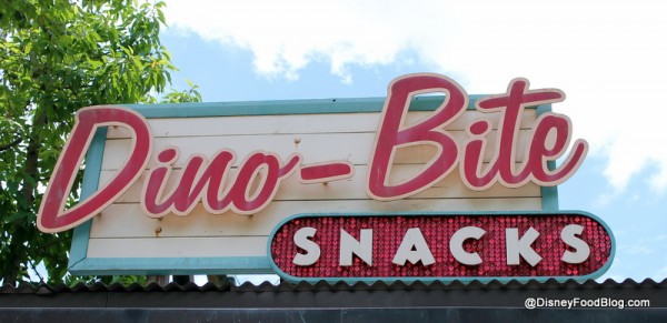 Dino Bite Snacks sign