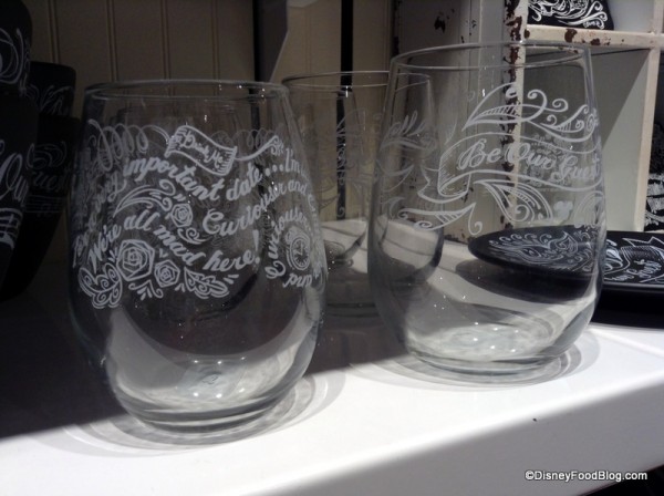Be Our Guest and Alice Stemless Wine Glasses