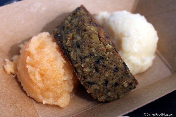 Vegetarian haggis with neeps and tatties: Griddled vegetable cake with rutabaga and mashed potatoes