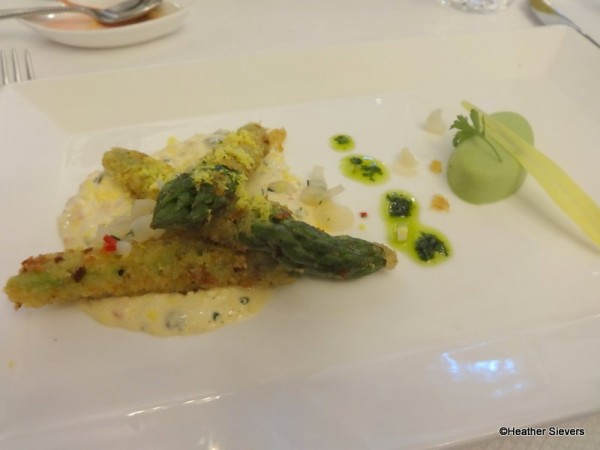 Sauteed Asparagus with Asparagus Panna Cotta