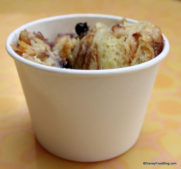 Croissant Berry Pudding in paper bowl