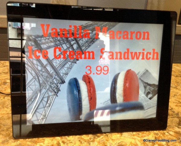 Vanilla Macaron Ice Cream Sandwich sign