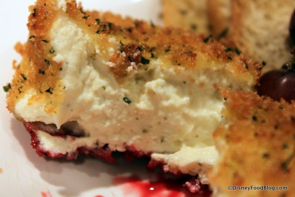 Fried Herb and Garlic Cheese -- Cross Section