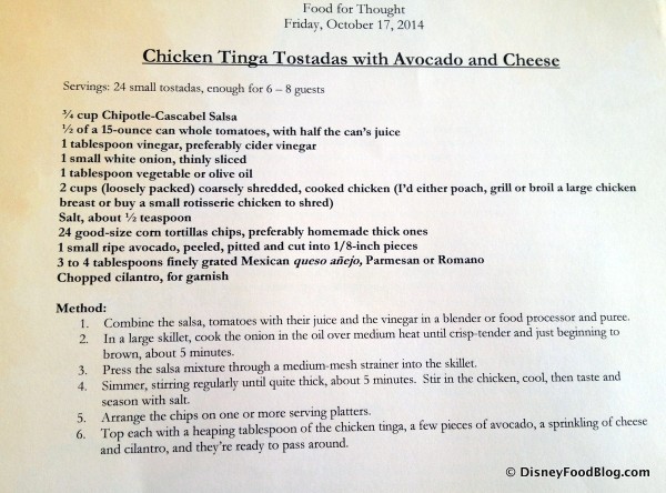 Chicken Tinga Tostadas -- Ingredients and Method