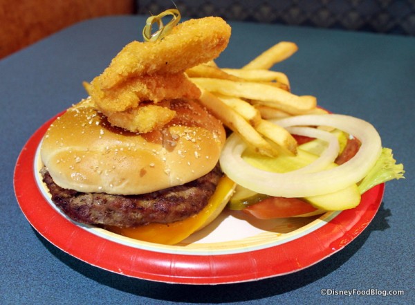 Cheeseburger with Fried Shrimp
