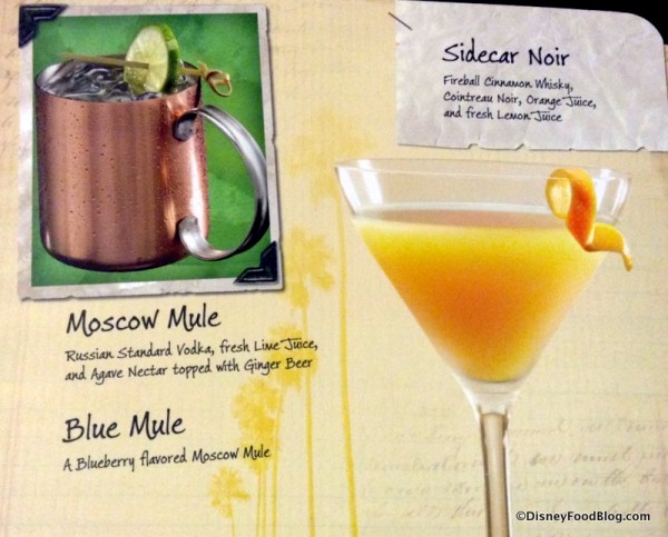 Moscow or Blue Mule, and Sidecar Noir
