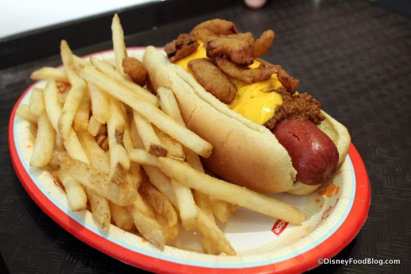 Create-Your-Own Hot Dog and fries on the side