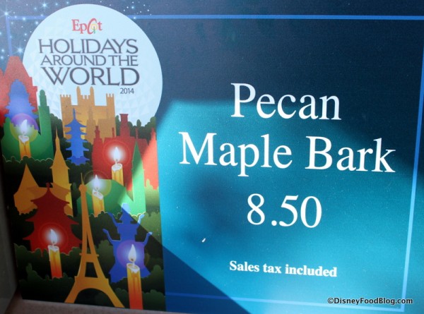 Epcot's Holidays Around the World -- Pecan Maple Bark in the Canada Pavilion