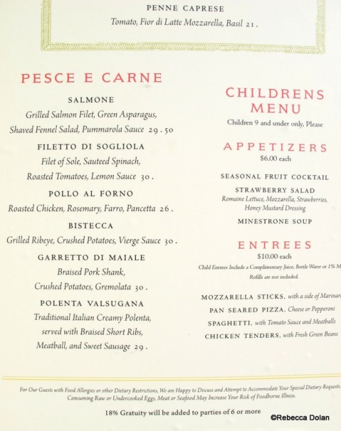 Entrees and Children's Menu