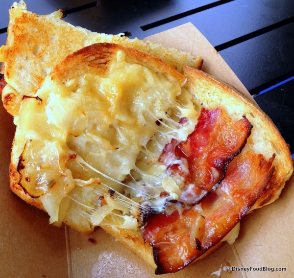 Gruyere and  Applewood Smoked Bacon Grilled Cheese Sandwich -- Inside