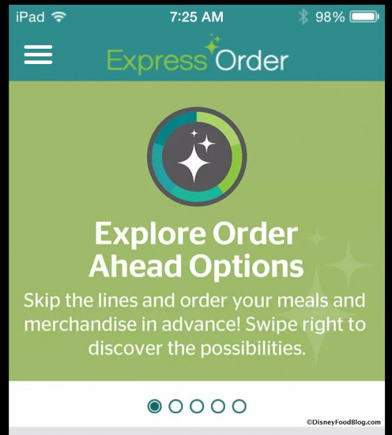 Express Order app Home Page