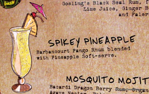 Spikey Pineapple menu description