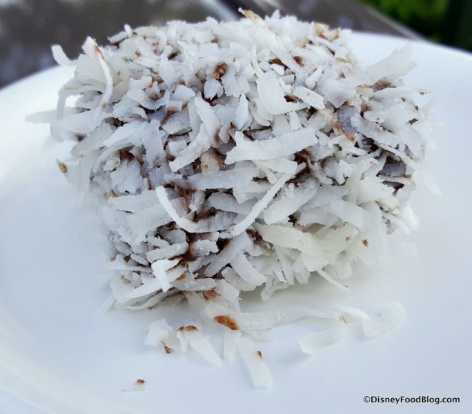 Lamington: Yellow Cake Dipped in Chocolate and Shredded Coconut